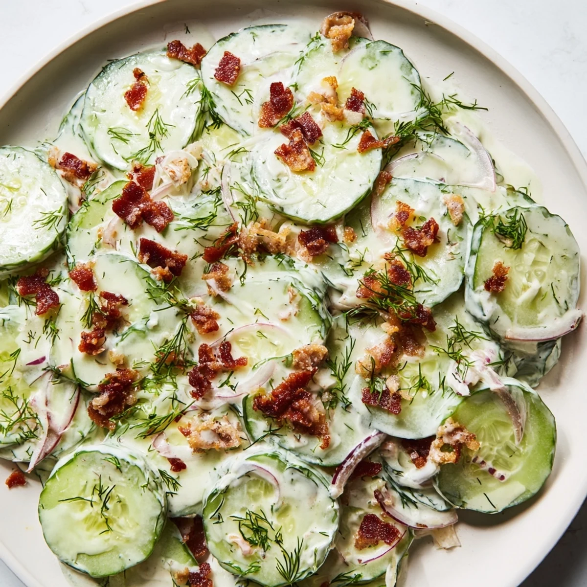 Healthy Cucumber Salad With Bacon