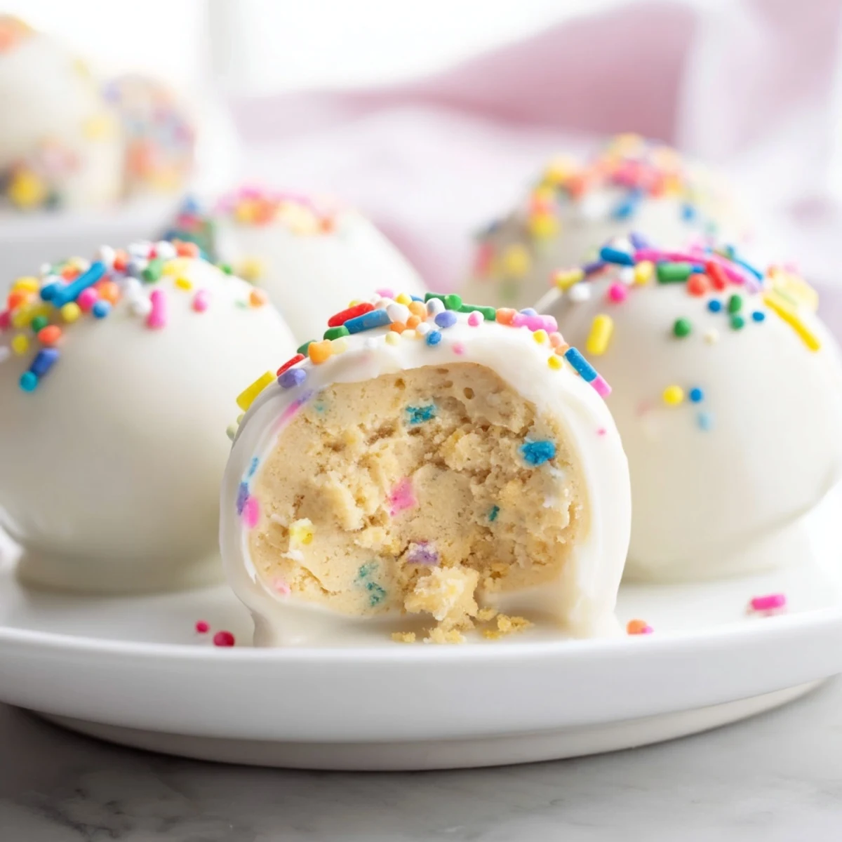 No-bake Banana Pudding Easter Truffles with vanilla wafer crumbs and festive pastel decorations