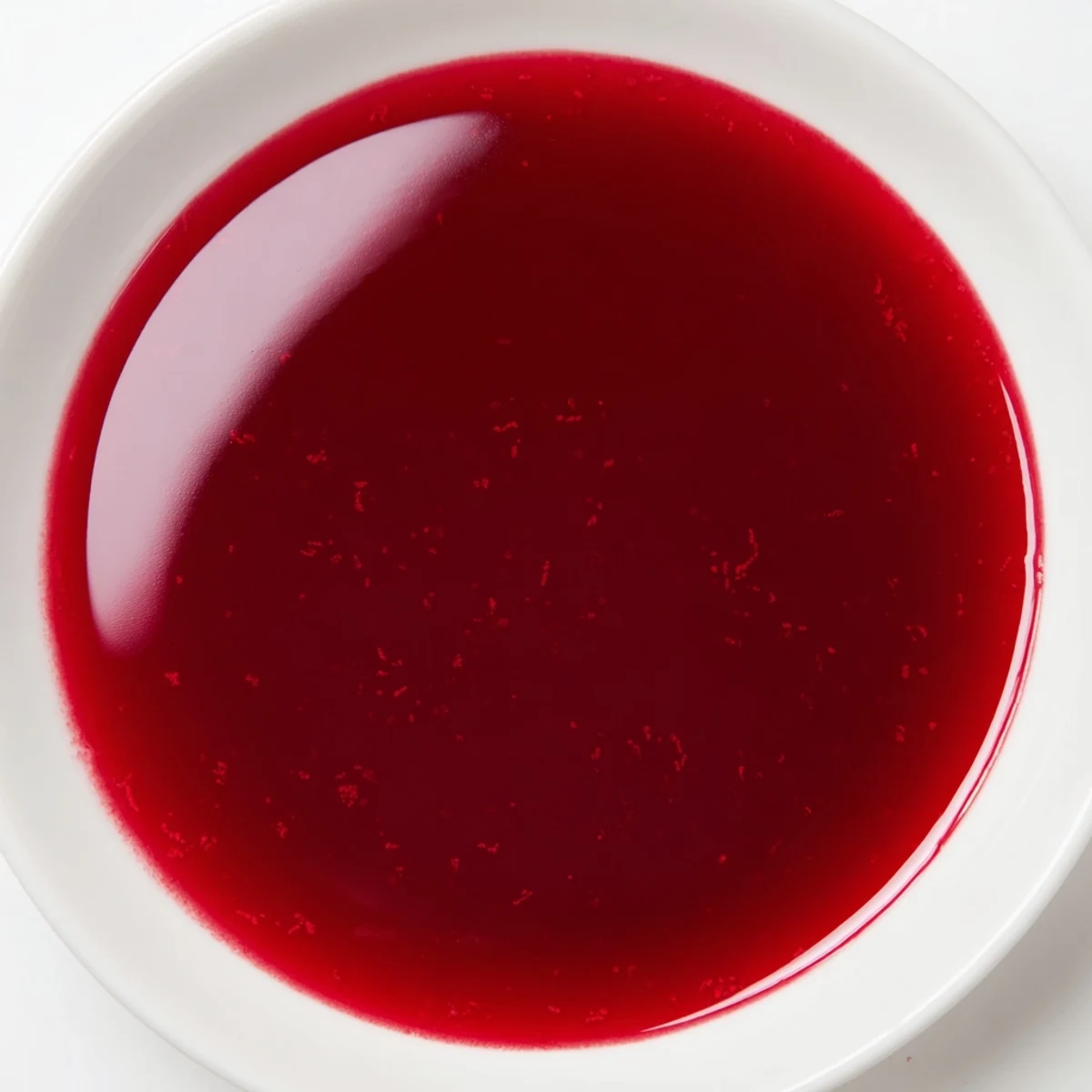 Rich red cranberry syrup drizzled over fluffy pancakes with fresh berries on the side