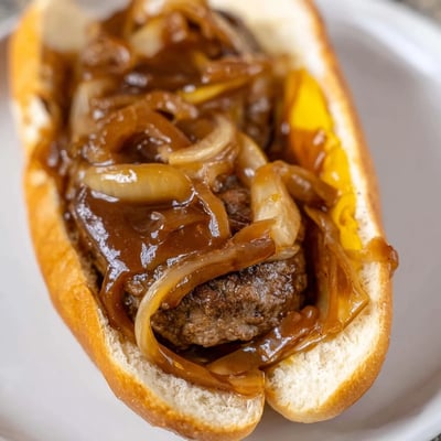 Smothered Hamburger Steak Sandwiches